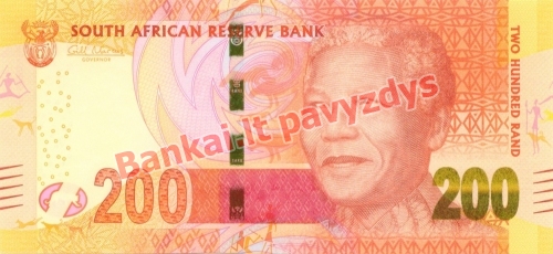 200 Randų banknoto priekinė pusė