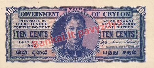 10 Centų banknoto priekinė pusė
