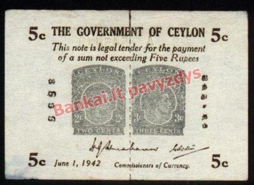 5 Centų banknoto priekinė pusė