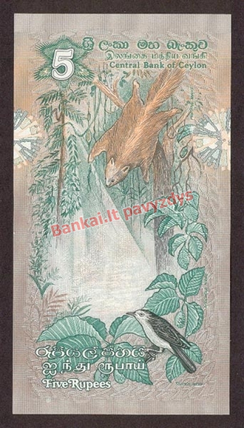 5 Rupijų banknoto galinė pusė
