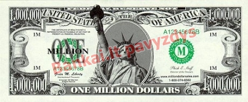 1000000 Dolerių banknoto priekinė pusė