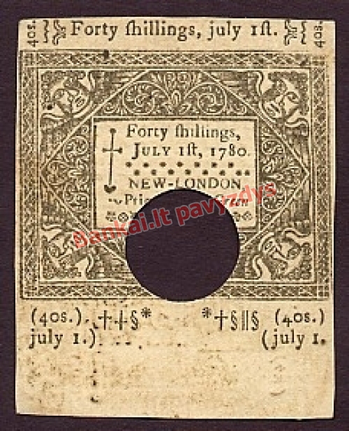 40 Šilingų banknoto galinė pusė