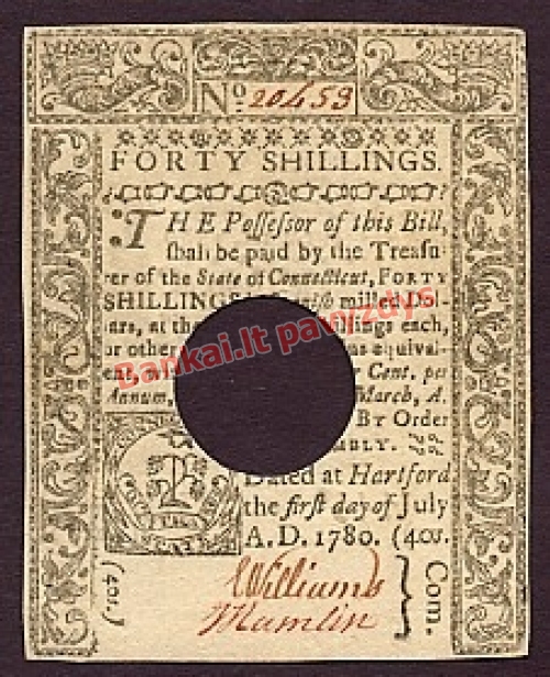 40 Šilingų banknoto priekinė pusė