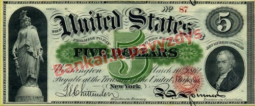 5 Dolerių banknoto priekinė pusė