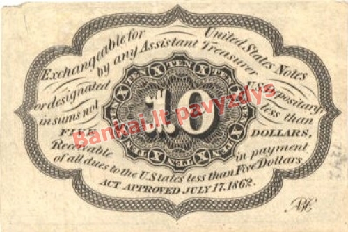 10 Centų banknoto galinė pusė