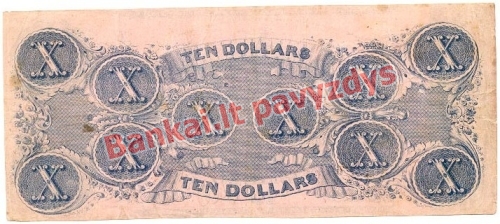 10 Dolerių banknoto galinė pusė