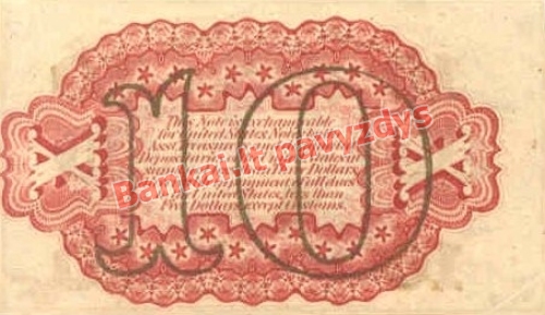 10 Centų banknoto galinė pusė
