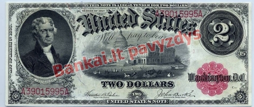 2 Dolerių banknoto priekinė pusė