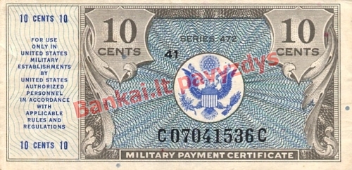 10 Centų banknoto priekinė pusė