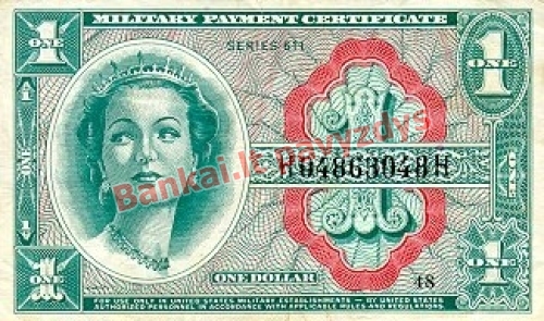1 Dolerio banknoto priekinė pusė