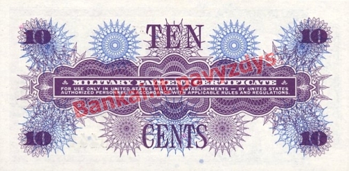 10 Centų banknoto galinė pusė