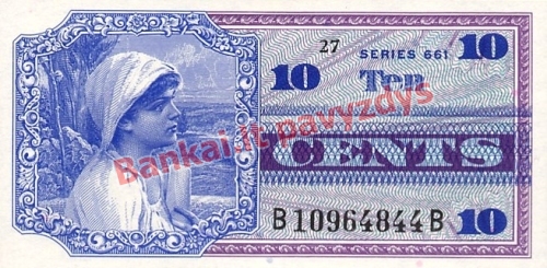 10 Centų banknoto priekinė pusė