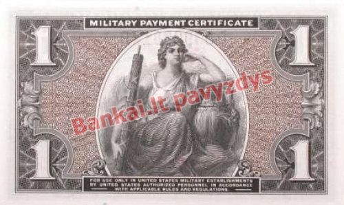 1 Dolerio banknoto galinė pusė