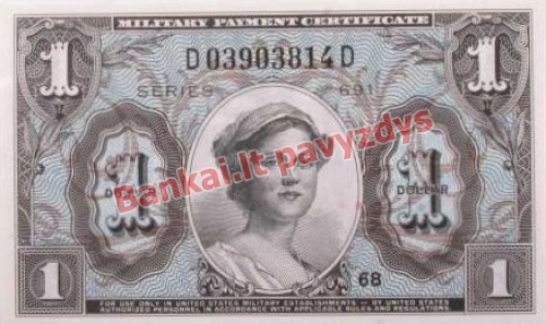 1 Dolerio banknoto priekinė pusė