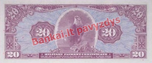 20 Dolerių banknoto galinė pusė