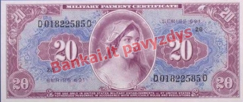 20 Dolerių banknoto priekinė pusė