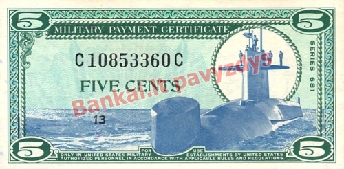 5 Centų banknoto priekinė pusė