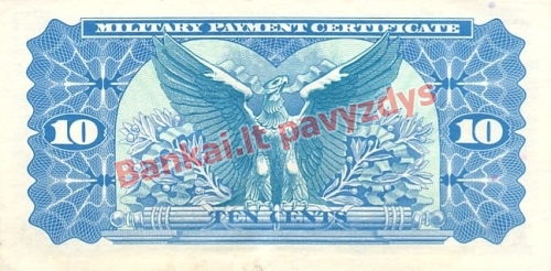 10 Centų banknoto galinė pusė