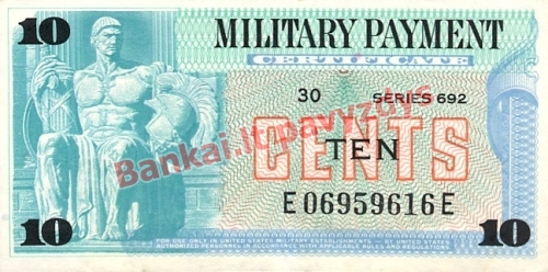 10 Centų banknoto priekinė pusė