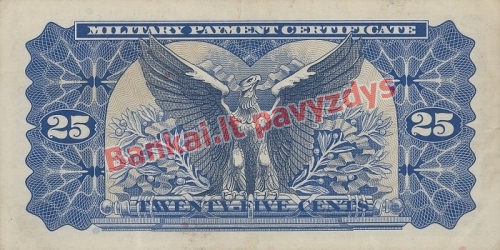 25 Centų banknoto galinė pusė
