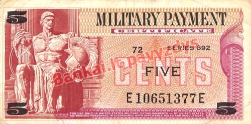 5 Centų banknoto priekinė pusė