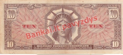 10 Dolerių banknoto galinė pusė