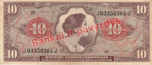10 Dolerių banknoto priekinė pusė