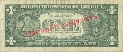 1 Dolerio banknoto galinė pusė