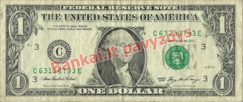 1 Dolerio banknoto priekinė pusė