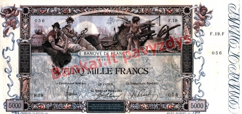 5000 Frankų banknoto priekinė pusė