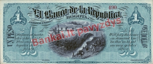 1 Peso banknoto priekinė pusė