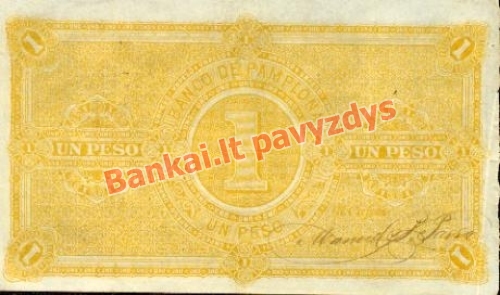 1 Peso banknoto galinė pusė