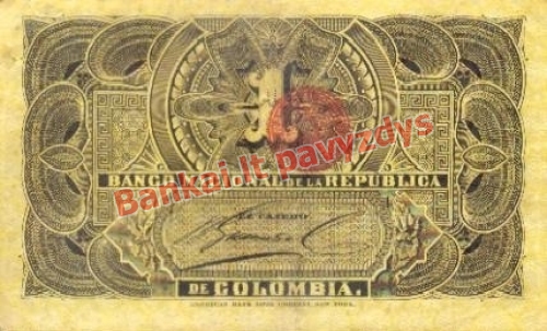 1 Peso banknoto galinė pusė