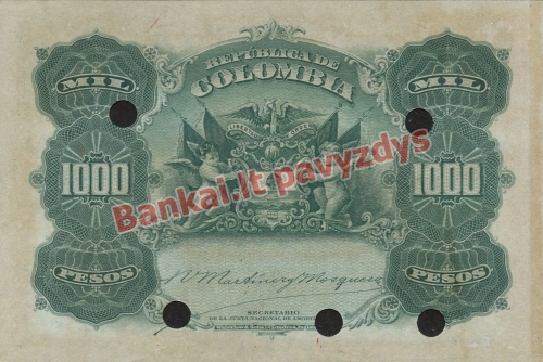 1000 Pesų banknoto galinė pusė