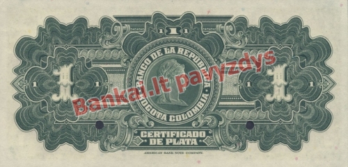 1 Peso banknoto galinė pusė