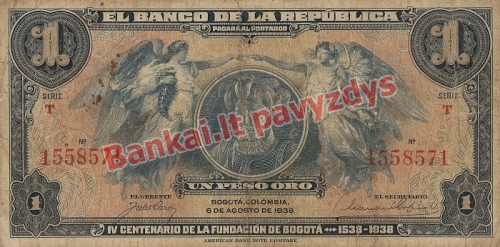 1 Peso banknoto priekinė pusė