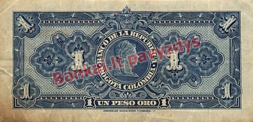 1 Peso banknoto galinė pusė