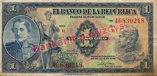 1 Peso banknoto priekinė pusė