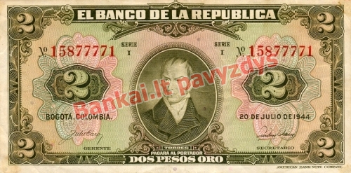 2 Pesų banknoto priekinė pusė