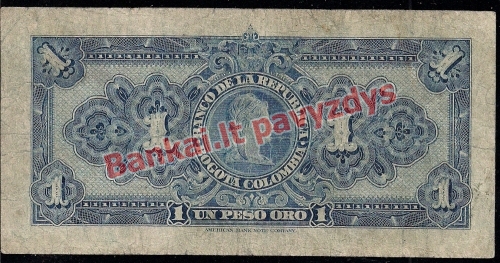 1 Peso banknoto galinė pusė