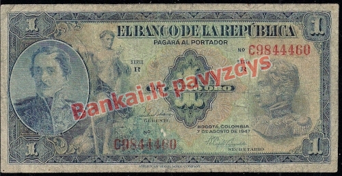 1 Peso banknoto priekinė pusė