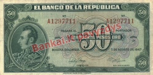 50 Pesos  banknoto priekinė pusė