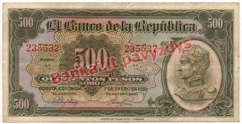 500 Pesų banknoto priekinė pusė