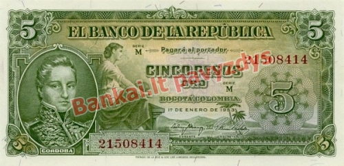 5 Pesos  banknoto priekinė pusė