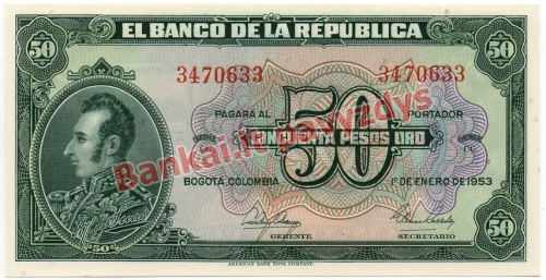 50 Pesų banknoto priekinė pusė
