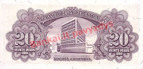20 Pesos  banknoto galinė pusė