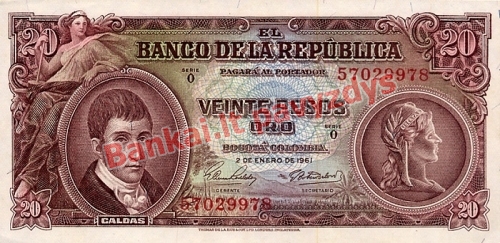 20 Pesų banknoto priekinė pusė