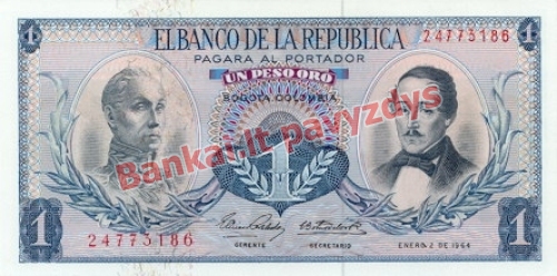 1 Peso banknoto priekinė pusė