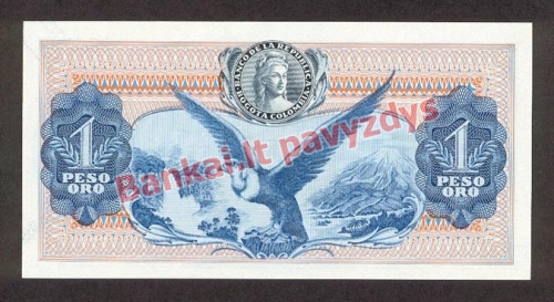1 Peso  banknoto galinė pusė