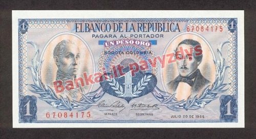 1 Peso  banknoto priekinė pusė